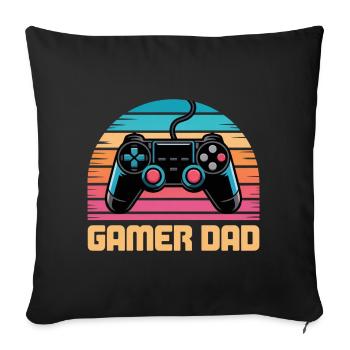 Gamer Dad Retro Controller Sunset Zocken Zocker - Sofa pillowcase 17,3'' x 17,3'' (45 x 45 cm) - black - Front