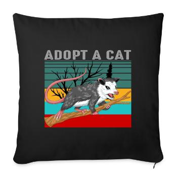 Vintage Opossum Shirt - Retro Adopt A Cat - Sofa pillowcase 17,3'' x 17,3'' (45 x 45 cm) - black - Front