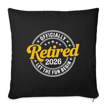 Retired 2026 Funny Retired Graphic Men Retirement - Sofa pillowcase 17,3'' x 17,3'' (45 x 45 cm) - black - Front