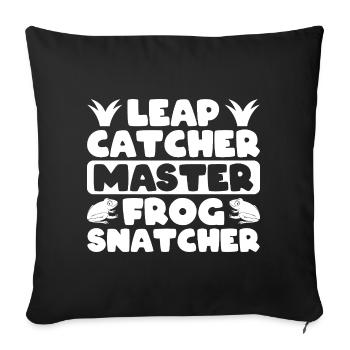 Frog Catcher Leap Catcher Master Snatcher Frog - Sofakissenbezug 45 x 45 cm - Schwarz - Vorne