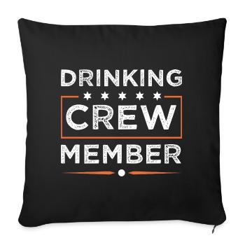 Équipage d’abreuvement - Housse de coussin décorative 45 x 45 cm - noir - Devant