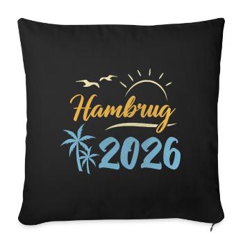 Hamburg 2026 - Sofa pillowcase 17,3'' x 17,3'' (45 x 45 cm) - black - Front