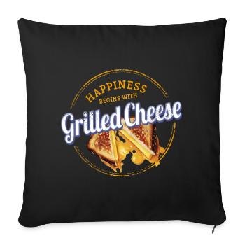 Grilled Cheese Sandwich Cheese Toast Vintage Design - Sofa pillowcase 17,3'' x 17,3'' (45 x 45 cm) - black - Front