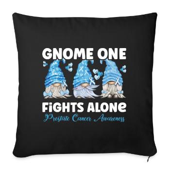 Gnome One combat seul un cancer de la prostate bleu clair - Housse de coussin décorative 45 x 45 cm - noir - Devant