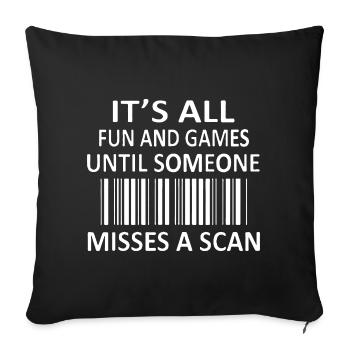 Barcode-Gespräch: Verpasster Scan-Meme - Sofakissenbezug 45 x 45 cm - Schwarz - Vorne
