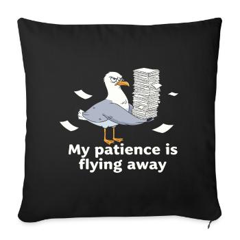 Seagull patience at the end of office work - Sofa pillowcase 17,3'' x 17,3'' (45 x 45 cm) - black - Front