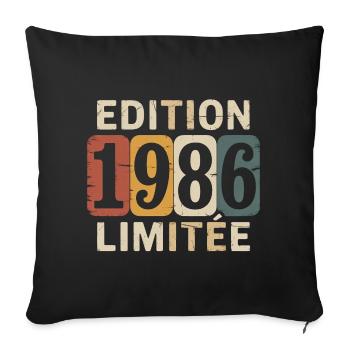 1986 Limited Edition Vintage - Sofa pillowcase 17,3'' x 17,3'' (45 x 45 cm) - black - Front