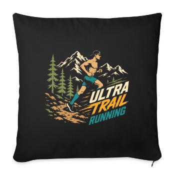 Ultra Trail Running - Housse de coussin décorative 45 x 45 cm - noir - Devant