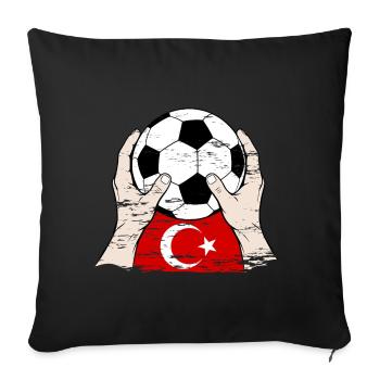 Turkish Football Turkey used - Sofa pillowcase 17,3'' x 17,3'' (45 x 45 cm) - black - Front