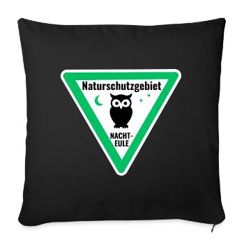 Naturschutzgebiet Nachteule - Sofakissenbezug 45 x 45 cm - Schwarz - Vorne