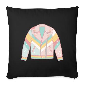 Diagonale pastellfarbene Schleifenjacke - Sofakissenbezug 45 x 45 cm - Schwarz - Vorne