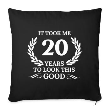 Il m’a fallu 20 ans pour avoir cette apparence - Housse de coussin décorative 45 x 45 cm - noir - Devant
