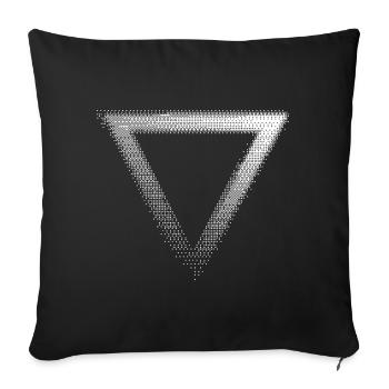 Emblème géométrique triangulaire - Housse de coussin décorative 45 x 45 cm - noir - Devant