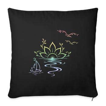 Sunset - Sofa pillowcase 17,3'' x 17,3'' (45 x 45 cm) - black - Front