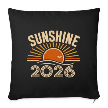 Été 2026 - Housse de coussin décorative 45 x 45 cm - noir - Devant