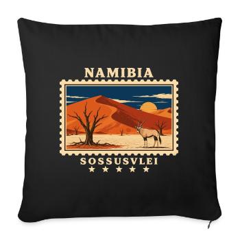 Namibia Sossusvlei Vintage Travel Brand - Sofa pillowcase 17,3'' x 17,3'' (45 x 45 cm) - black - Front