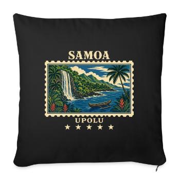 Samoa Upolu Vintage Travel Brand - Sofa pillowcase 17,3'' x 17,3'' (45 x 45 cm) - black - Front