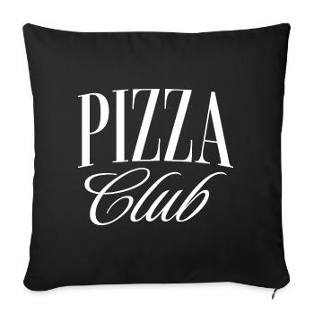 Pizza Club - Sofa pillowcase 17,3'' x 17,3'' (45 x 45 cm) - black - Front