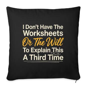 Pas de fiches d’exercices, pas de chemise testamentaire - Housse de coussin décorative 45 x 45 cm - noir - Devant