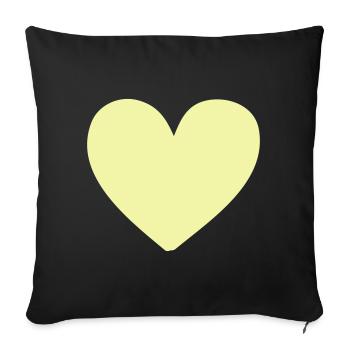 Imprimé de vêtements jaune cœur pastel - Housse de coussin décorative 45 x 45 cm - noir - Devant