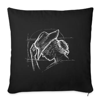 Gribouillis de la Fille Cheval - Housse de coussin décorative 45 x 45 cm - noir - Devant