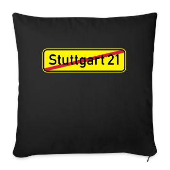 Stuttgart 21 - Sofa pillowcase 17,3'' x 17,3'' (45 x 45 cm) - black - Front