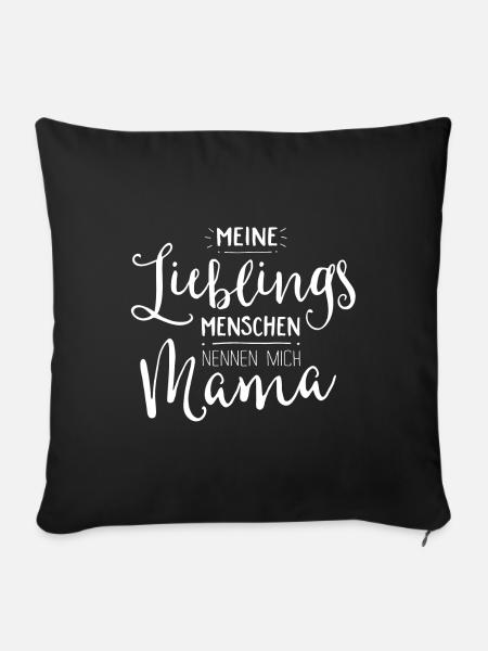 Lieblingsmenschen Mama - Sofakissenbezug 45 x 45 cm - Schwarz