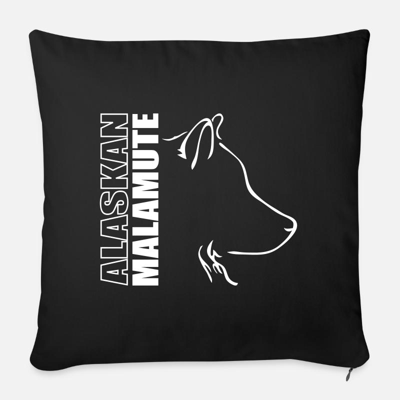 ALASKAN MALAMUTE PROFIL Wilsigns - Sofakissenbezug 45 x 45 cm - Schwarz