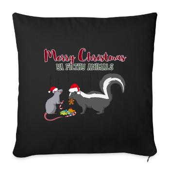 Merry Christmas Ya Filthy Animals Gift Idea - Sofa pillowcase 17,3'' x 17,3'' (45 x 45 cm) - black - Front