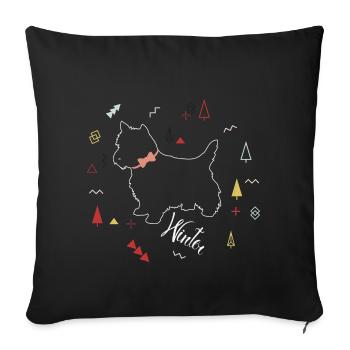 WINTER DOG COLLECTION - Housse de coussin décorative 45 x 45 cm - noir - Devant
