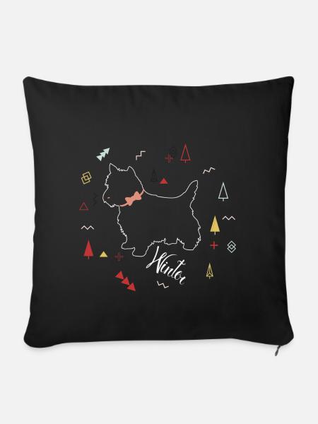 WINTER DOG COLLECTION - Sofakissenbezug 45 x 45 cm - Schwarz