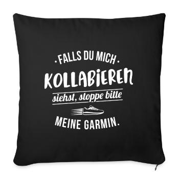 Laufen & Joggen | Garmin stoppen - Sofakissenbezug 45 x 45 cm - Schwarz - Vorne