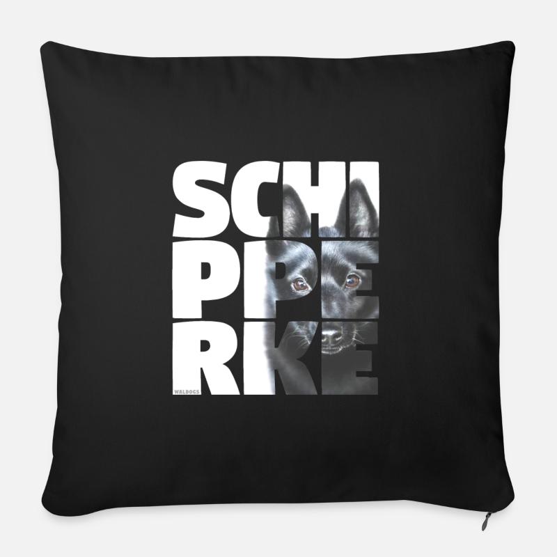 NASSU Schipperke I - Housse de coussin décorative 45 x 45 cm - noir