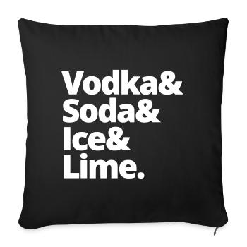 CHEMISE DE CADEAUX DE COCKTAIL DE VODKA DE VODKA DE GLACE DE VODKA SODA - Housse de coussin décorative 45 x 45 cm - noir - Devant