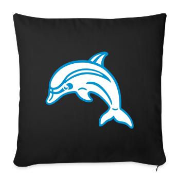 dauphin 01.1 - Housse de coussin décorative 45 x 45 cm - noir - Devant