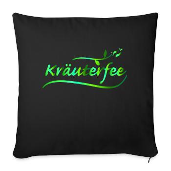 Fée aux herbes (b) - Housse de coussin décorative 45 x 45 cm - noir - Devant