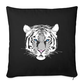 White Tiger - Sofa pillowcase 17,3'' x 17,3'' (45 x 45 cm) - black - Front