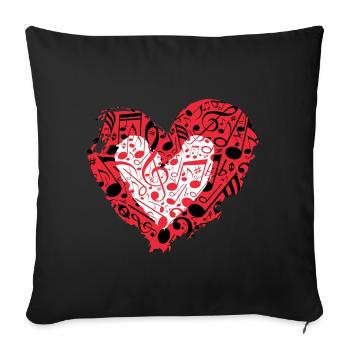 La musique c'est l'amour - Housse de coussin décorative 45 x 45 cm - noir - Devant