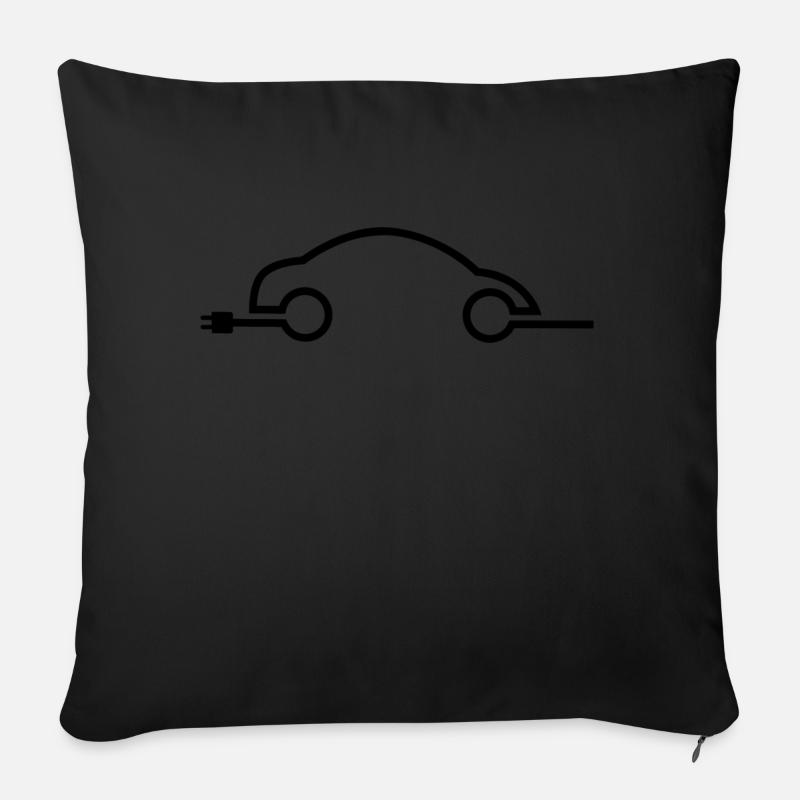 Elektro Auto Zukunft - Sofakissenbezug 45 x 45 cm - Schwarz