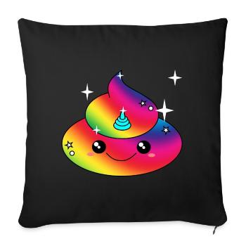 Poopicorn Poop Unicorn Poo Shirt Gift - Sofa pillowcase 17,3'' x 17,3'' (45 x 45 cm) - black - Front