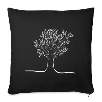 Tree in white - Sofa pillowcase 17,3'' x 17,3'' (45 x 45 cm) - black - Front