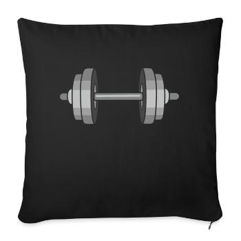 Hantel Hanteln Gewichte Kurzhantel - Sofakissenbezug 45 x 45 cm - Schwarz - Vorne