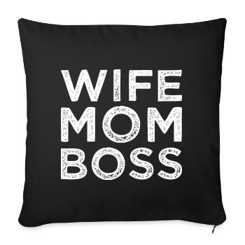 Femme Maman Boss Femme Mère Patronne - Housse de coussin décorative 45 x 45 cm - noir - Devant