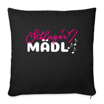 Schlager Mädl Dirndl Mädchen - Sofakissenbezug 45 x 45 cm - Schwarz - Vorne