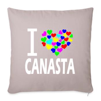 Canasta card game card player gift idea - Sofa pillowcase 17,3'' x 17,3'' (45 x 45 cm) - light taupe - Front