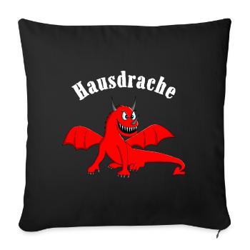Hausdrache - Sofakissenbezug 45 x 45 cm - Schwarz - Vorne
