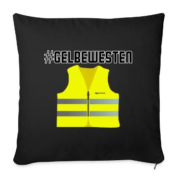 Protest der Gelbe Westen Gelbwesten Revolution - Sofakissenbezug 45 x 45 cm - Schwarz - Vorne