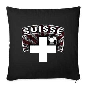 soccer suisse 01 fussball t shirt schweiz - Sofakissenbezug 45 x 45 cm - Schwarz - Vorne