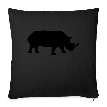 rhino rhinceros - Sofa pillowcase 17,3'' x 17,3'' (45 x 45 cm) - black - Front