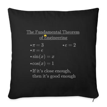 Fundamental Theorem of Engineering Light - Sofa pillowcase 17,3'' x 17,3'' (45 x 45 cm) - black - Front